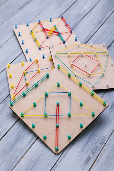 Wooden logic toy. Creativity toys. The concept of logical thinking. — Stock Photo, Image