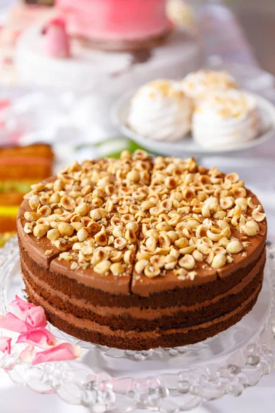 Güzel pasta. kek ve kurabiye. Top kek, kek ve diğer tatlı tatlılar tatlı tatil büfe