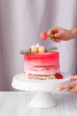 Güzel pasta. kek ve kurabiye. Top kek, kek ve diğer tatlı tatlılar tatlı tatil büfe