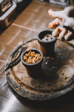 Collection of hot drinks in a glass with double walls isolated on white background. Cocoa, coffee, tea.