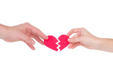 hand holding a red heart.the concept of love, Valentines day, symbol and romantic. red heart for gift