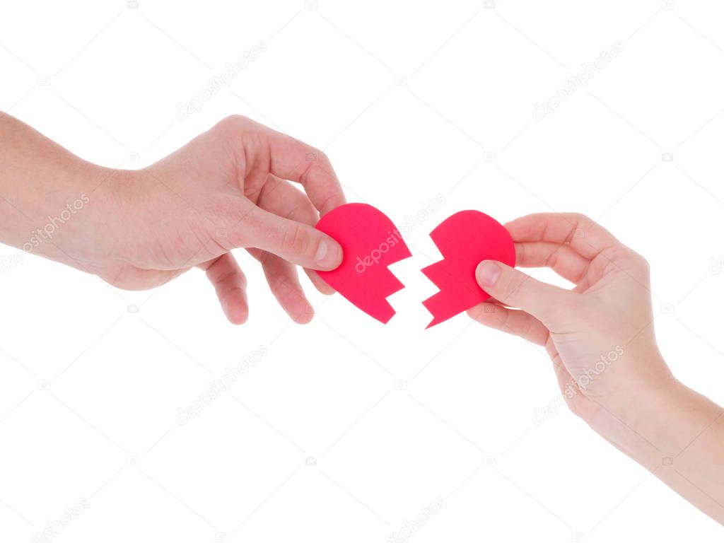 hand holding a red heart.the concept of love, Valentines day, symbol and romantic. red heart for gift