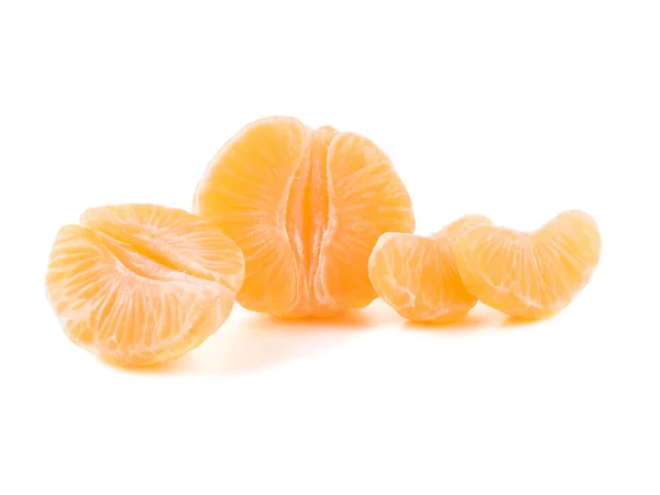 Isolated Citrus Collection Whole Tangerines Mandarin Orange Fruits Peeled Segments — Stock Photo, Image