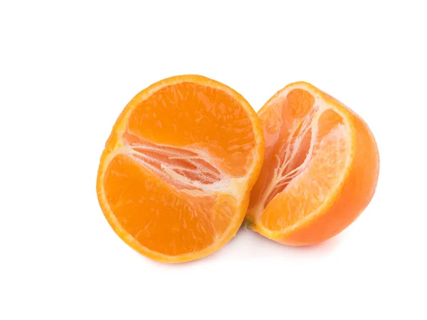 Isolated Citrus Collection Whole Tangerines Mandarin Orange Fruits Peeled Segments — Stock Photo, Image