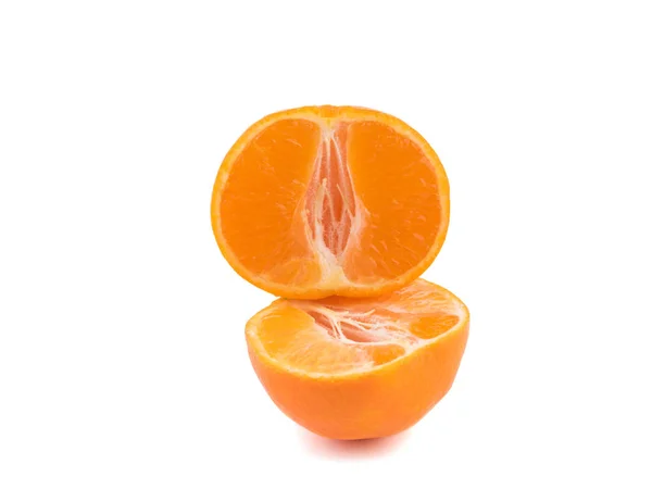 Colecção Isolada Citrinos Tangerinas Inteiras Tangerinas Laranja Segmentos Descascados Isolados — Fotografia de Stock