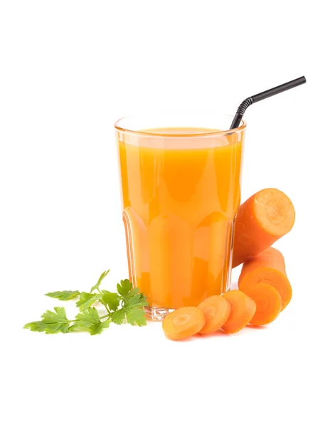 Čerstvé Džusy Přírodních Produktů Bílém Background Carrot Šťávy — Stock fotografie