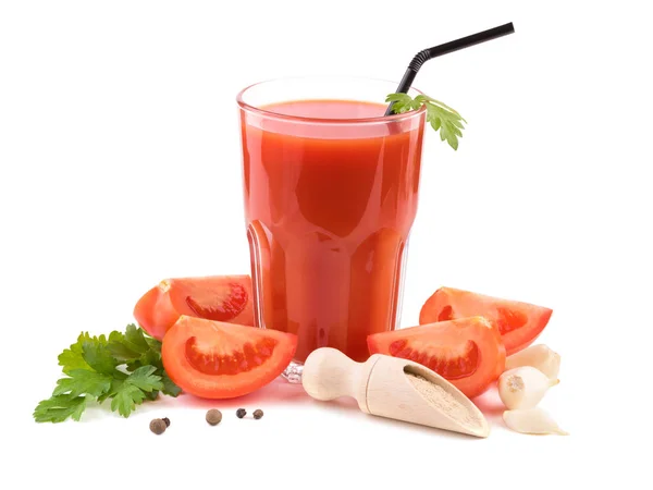 Zumos Frescos Productos Naturales Sobre Fondo Blanco Jugo Tomate —  Fotos de Stock