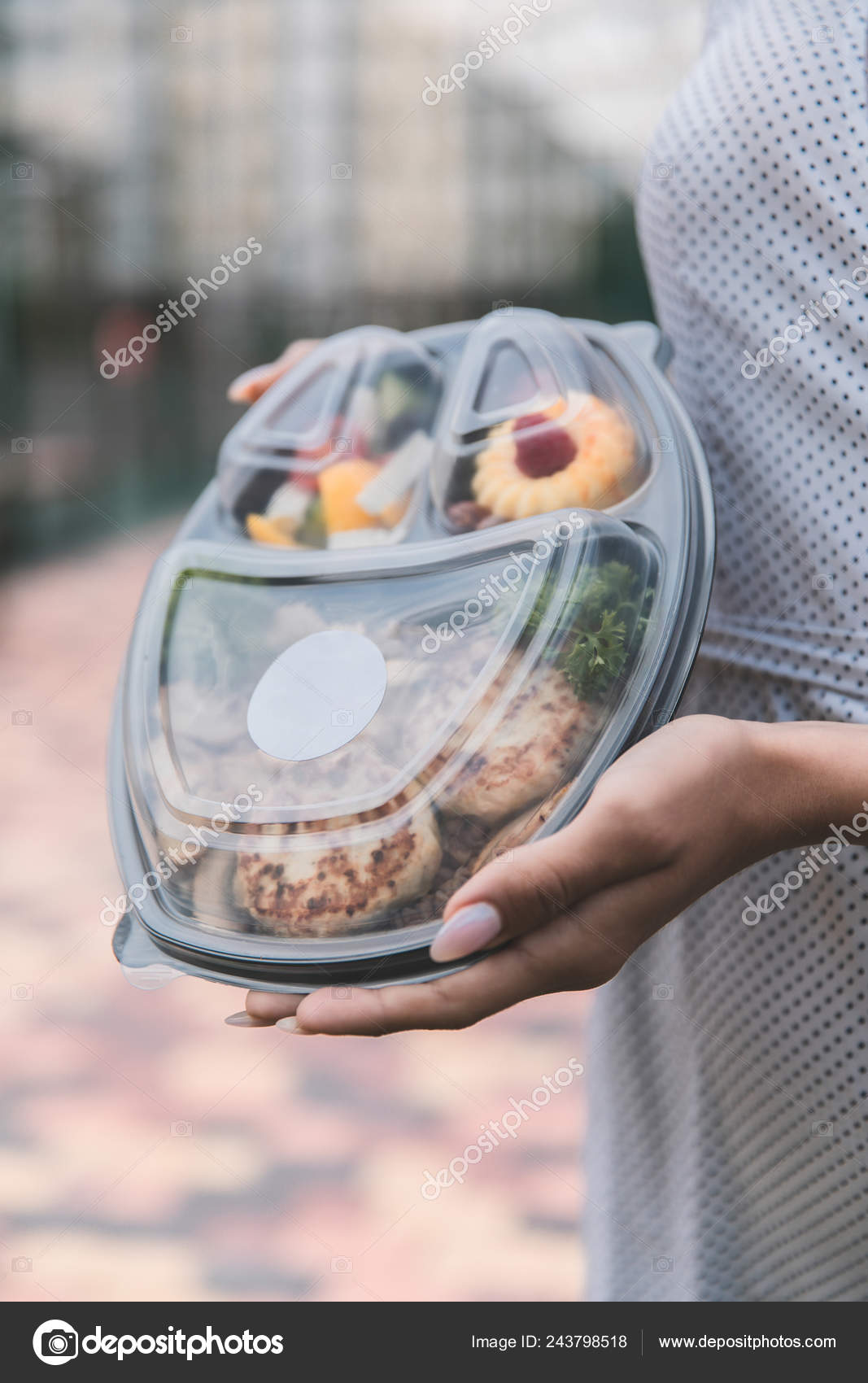 Collection Take Away Foil Boxes Healthy Food Take Away Foil Stock Photo