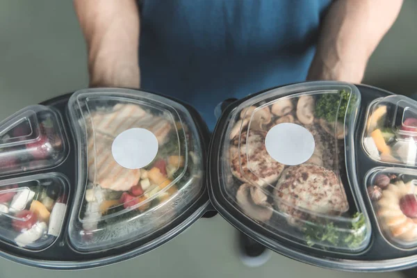 Collection Take Away Foil Boxes Healthy Food Take Away Foil — Stock Photo, Image