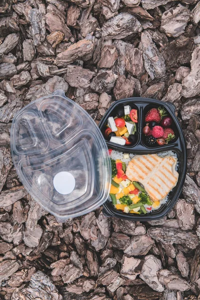 Collection Take Away Foil Boxes Healthy Food Take Away Foil — Stock Photo, Image