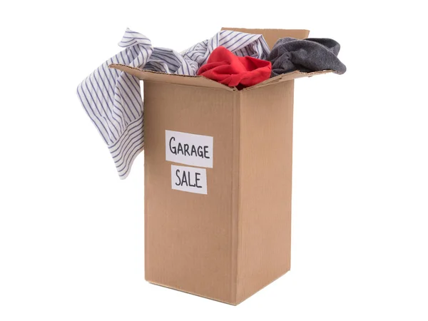 Carton Box Donations White Background — Stock Photo, Image
