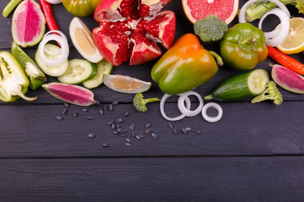 Kolor Owoców Warzyw Białym Tle Świeżej Żywności Collection Healthy Jedzenie — Zdjęcie stockowe