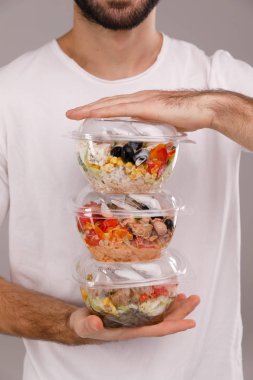 Hawaiian ahi somon poke kase plastik kutu