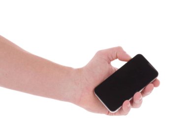 Beyaz arka planda dokunmatik ekranlı akıllı telefon