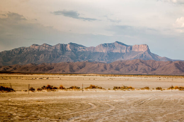 View of the Guadalupe Mountains from Salt Flats