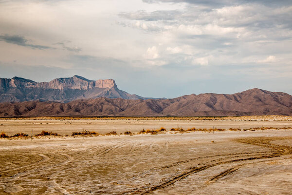 View of the Guadalupe Mountains from Salt Flats