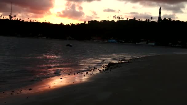 Günbatımı Kasaba Porto Pedras Alagoas Brezilya Kuzeydoğu Devlet Üzerinde — Stok video