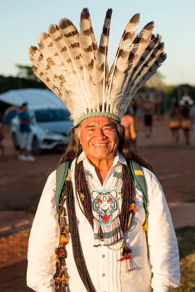 Brasília Brasil Abril 2019 Índios Indígenas Diferentes Partes Brasil Descem — Fotografia de Stock