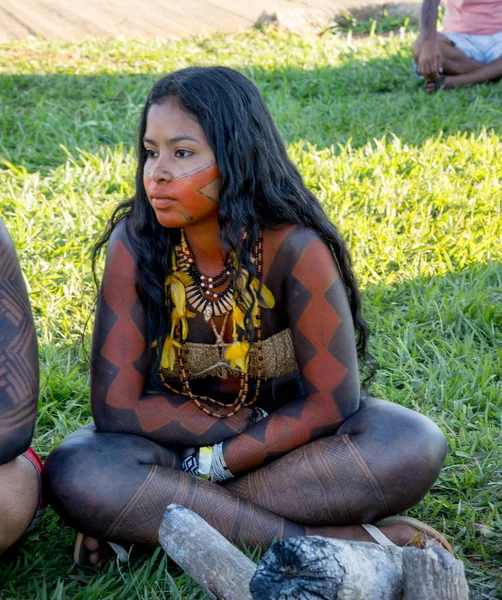 Brasilia Brazil April 25Th 2019 Indigenous Indians Different Parts Brazil Stock Photo