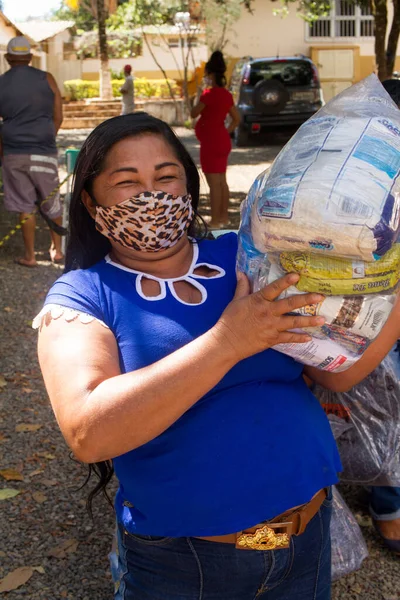 Planaltina Goiás Brasil Junho 2020 Uma Mulher Usando Máscara Protetora — Fotografia de Stock