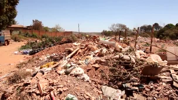 Planaltina Goias Brasile Settembre 2020 Bidone Della Spazzatura Sul Ciglio — Video Stock