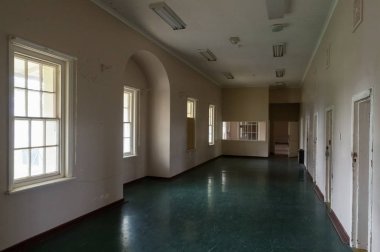 Ararat, Australia - October 21, 2017: ward in the former Aradale Lunatic Asylum, a psychiatic hospital in Ararat that opened in 1867. clipart