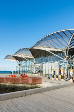 Geelong, Avustralya - 13 Ekim 2018: Carousel Geelong Waterfront 1892 yılında inşa edilmiştir. 1996 ve 1999 yılları arasında restore edildi ve bir şehir simgesi.