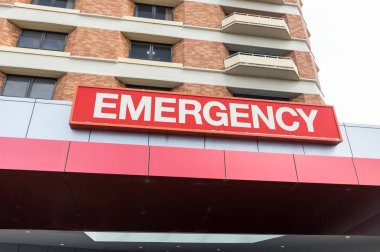 Avustralya'da üniversite hastanesi Geelong tabelaya acil servis.