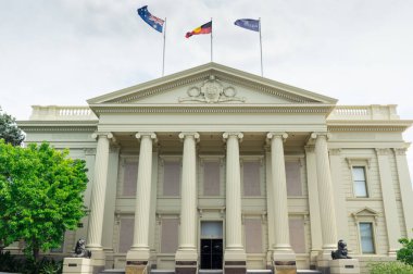 Geelong, Avustralya - 14 Ekim 2018: 1855 yılında Geelong belediye binası inşa edildi. Büyükşehir Geelong şehir Konseyi koltuğum.