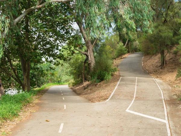 Bir Kavşağı'nda bir bisiklet yolu, yukarı doğru bir yol ve diğer aşağı, Melbourne, Avustralya Yarra Nehri boyunca Richmond.