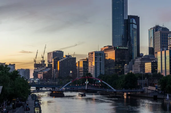 Melbourne Australia December 2017 View Yarra River West Princes Bridge — Stock Photo, Image