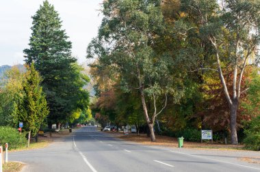 Harrietville, Avustralya - 2 Mayıs 2018: görünümü büyük bölme aralığı eteklerinde büyük dağ yolu boyunca. Eski goldmining Harrietville iline.