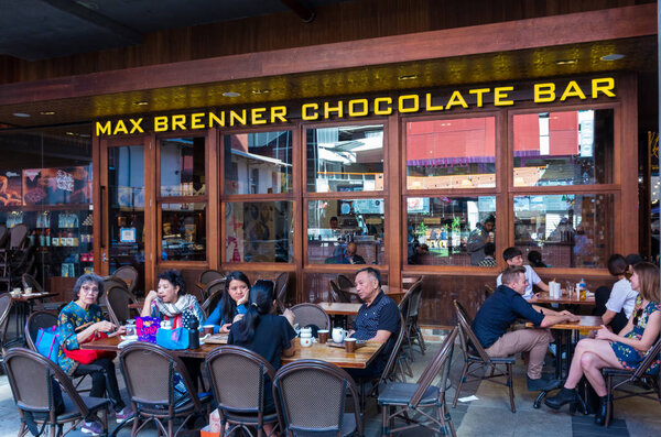 Max Brenner Chocolate Bar in the QV complex in Melbourne, Australia.