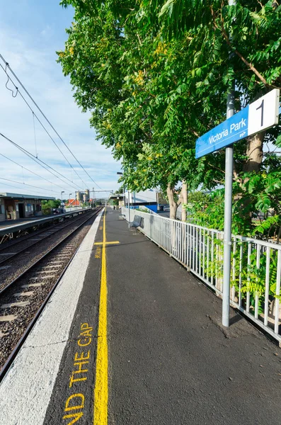 Victoria Park Station i innerstaden Abbotsford i Melbourne. — Stockfoto