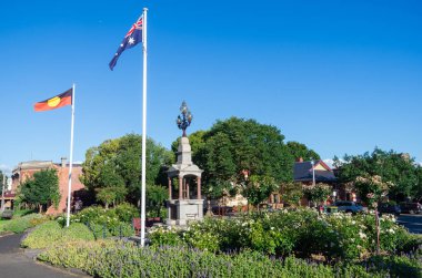 Melbourne, Avustralya'daki South Melbourne Belediye Binası önünde Town Hall Reserve.