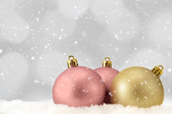 Bolas Decoración Navidad Sobre Fondo Blanco Abstracto —  Fotos de Stock