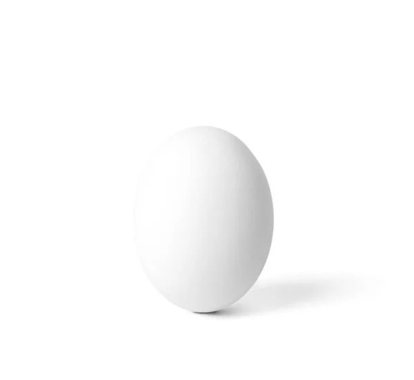 Біле Яйце Ізольовані Білому Тлі Тіні Традиційний Символ Великодня — стокове фото