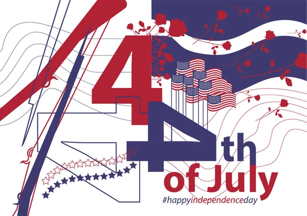 Fjärde Juli Självständighetsdagen Affisch Vektor Illustration — Stock vektor