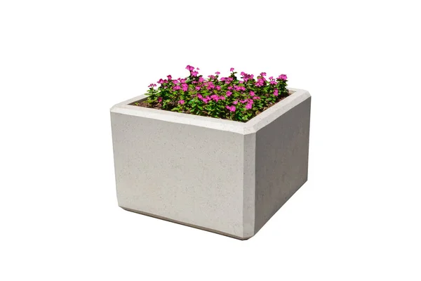 Blumenvase Aus Granit Vorhanden Isoliert Auf Weißem Hintergrund — Stockfoto