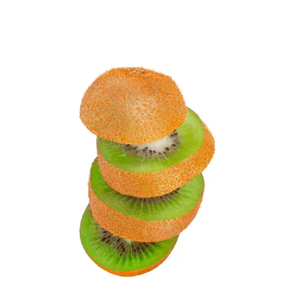 Fruta Kiwi Isolado Sobre Fundo Branco — Fotografia de Stock