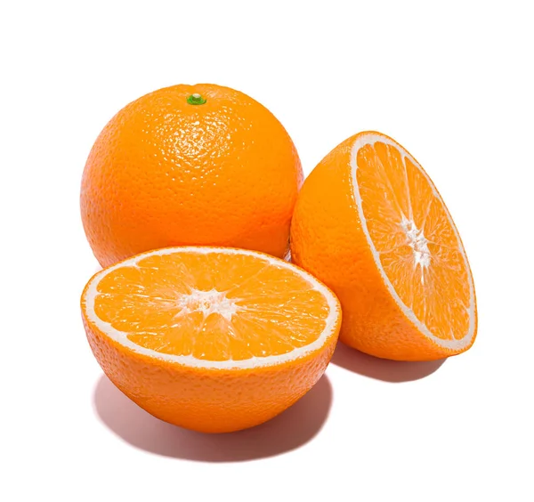 Oranje Geïsoleerd Witte Achtergrond Met Schaduw — Stockfoto