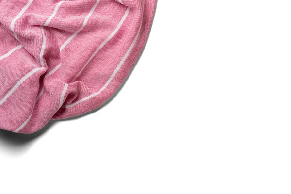 Handdoek Sjaal Dekking Voor Picknick Geïsoleerd Witte Achtergrond Bovenaanzicht — Stockfoto