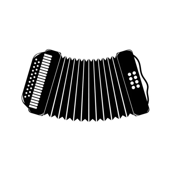 Akordiyon Düz Simgesi. Vektör İllüstrasyonu.