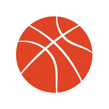 Spor teması için basketbol topu ikonu. Vektör İllüstrasyonu.