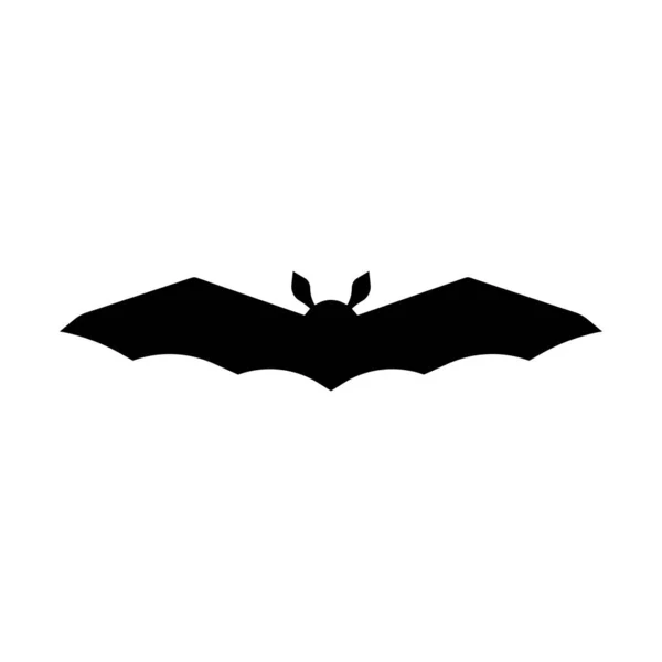 Black Flying Bat Silhouette Isolerad Vektorillustration — Stock vektor