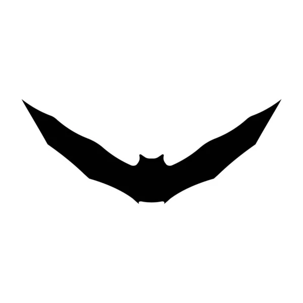 Black Flying Bat Silhouette Isolerad Vektorillustration — Stock vektor