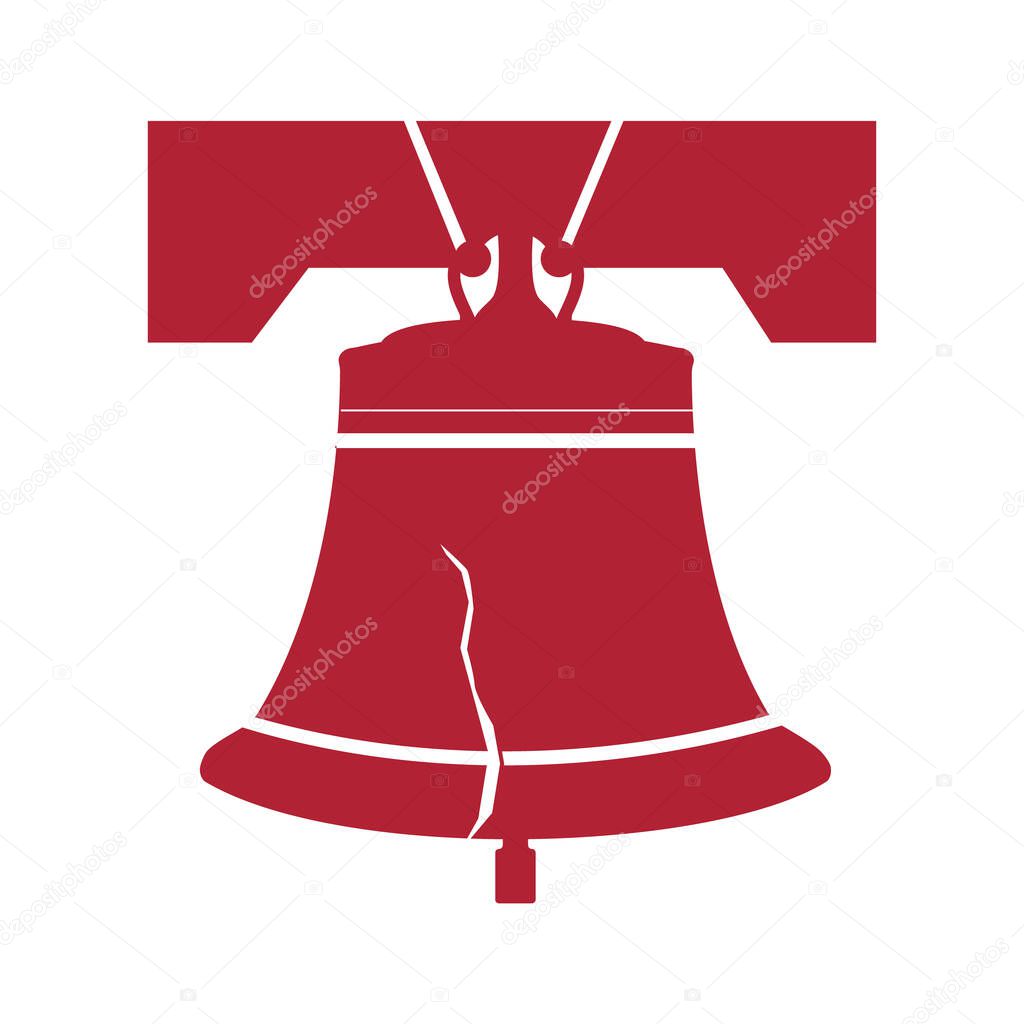 Liberty Bell. One of the symbols of USA, Independence and Liberty. Vector Illustration.