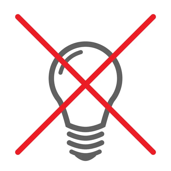 Strömavbrott Och Electricity Symbol Med Lampa Flat Vektor Illustration — Stock vektor