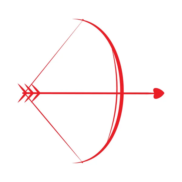 Bow Arrow Love Hearts Flat Icon Element Valentine Day Love — Stock Vector