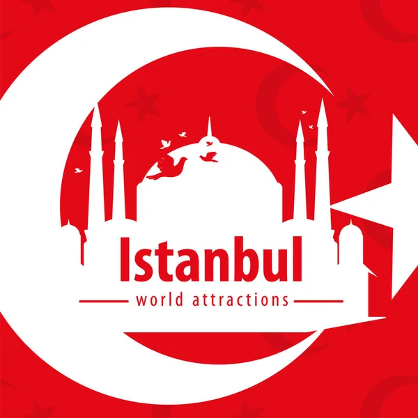 Symbol Der Türkei Und Der Stadt Istanbul Banner Und Plakatvorlage — Stockvektor